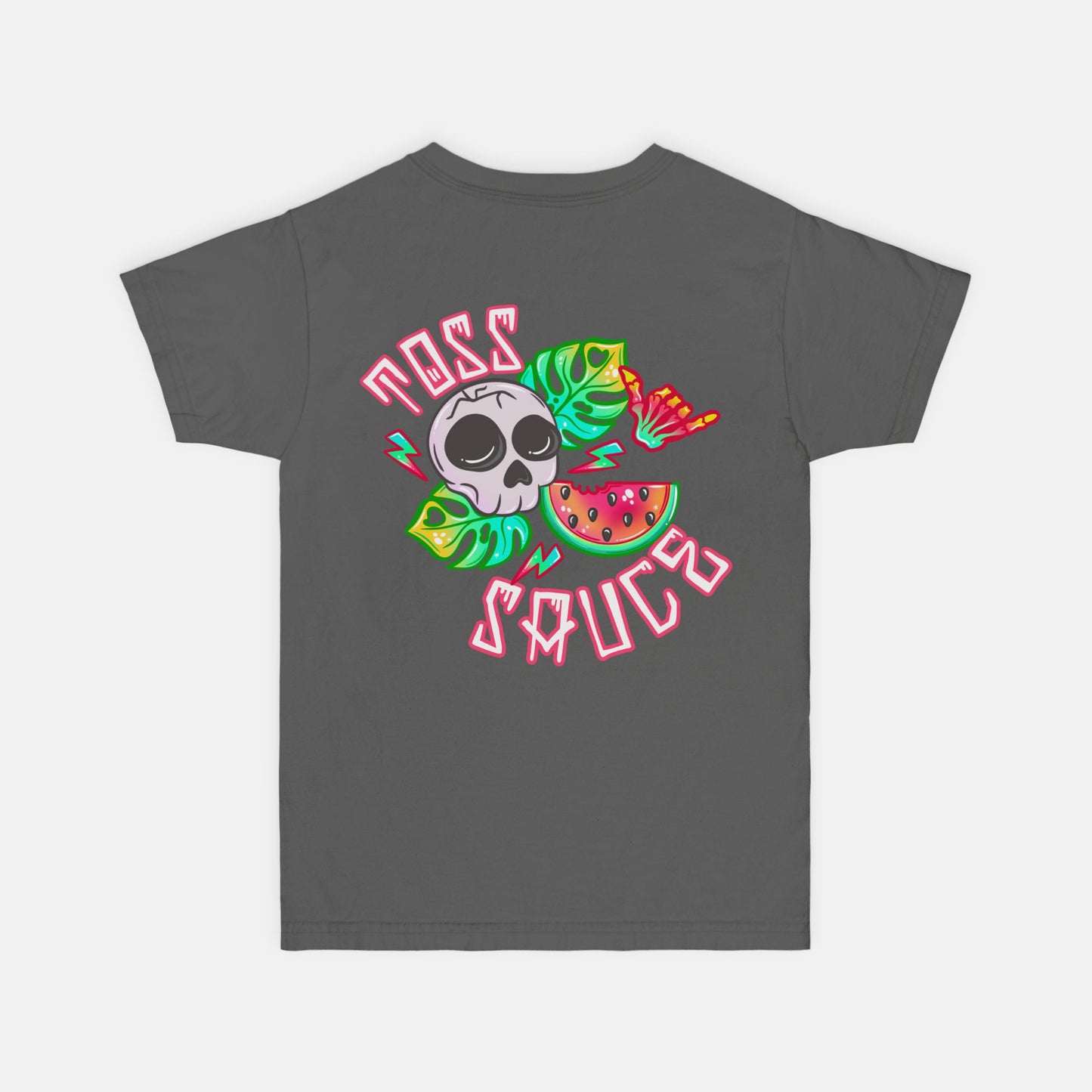 YOUTH Watermelon Skulls Toss Sauce Tshirt