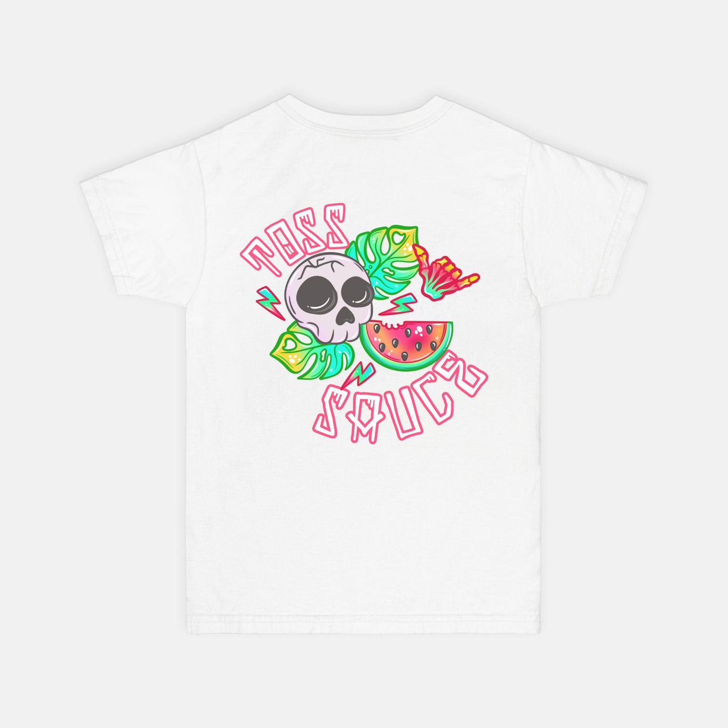 YOUTH Watermelon Skulls Toss Sauce Tshirt